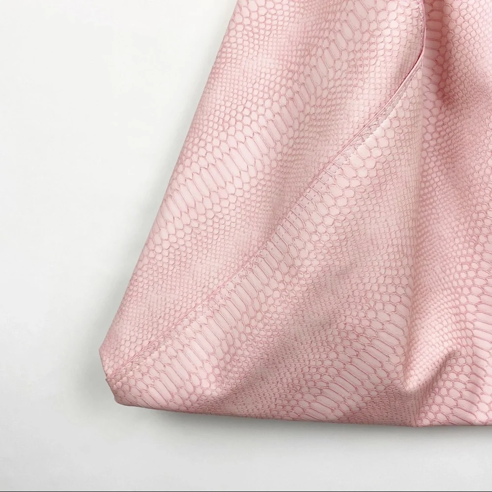 Air Pompon Pink Textured Hobo Bag
